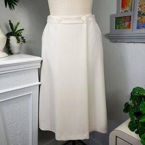 Escada Creamy White Aline Wrap Pockets Pleat NWOT sz EU 40 US 10 Medium